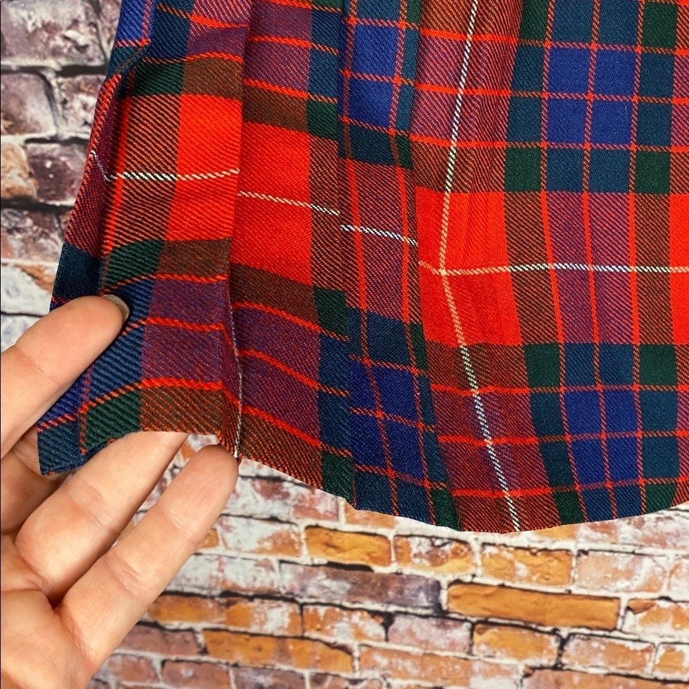 Vintage Scottish Plaid Red Wool Tartan Plaid Classic Traditional Skirt Kilt Sz M - Picture 9 of 17